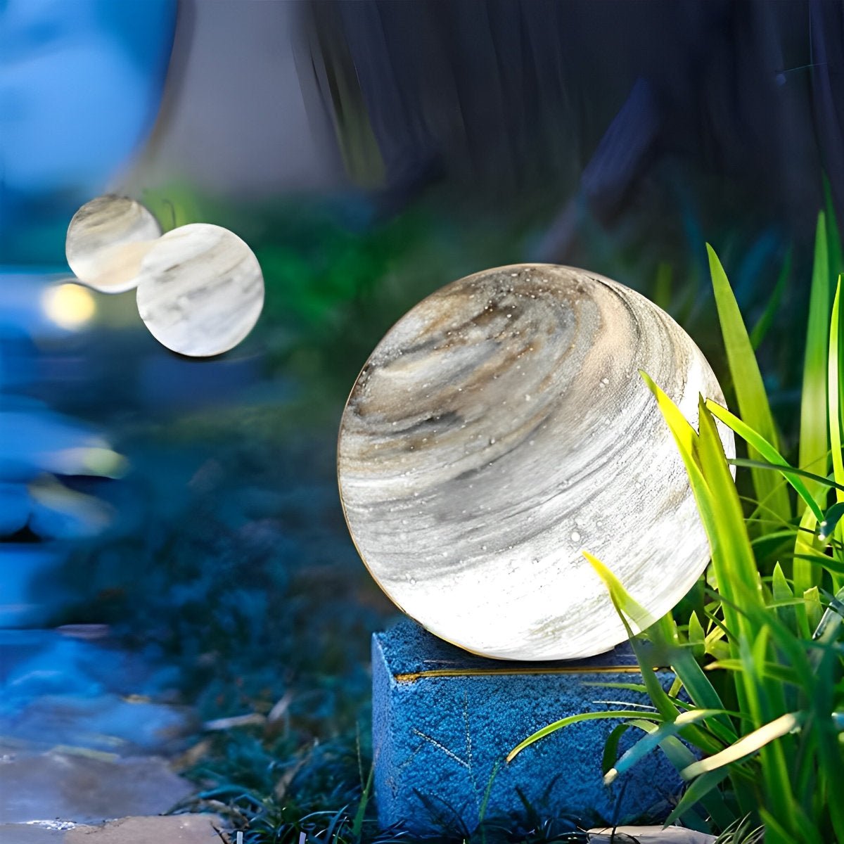 Lumières de poteau d'extérieur modernes étanches en verre rond design planètes