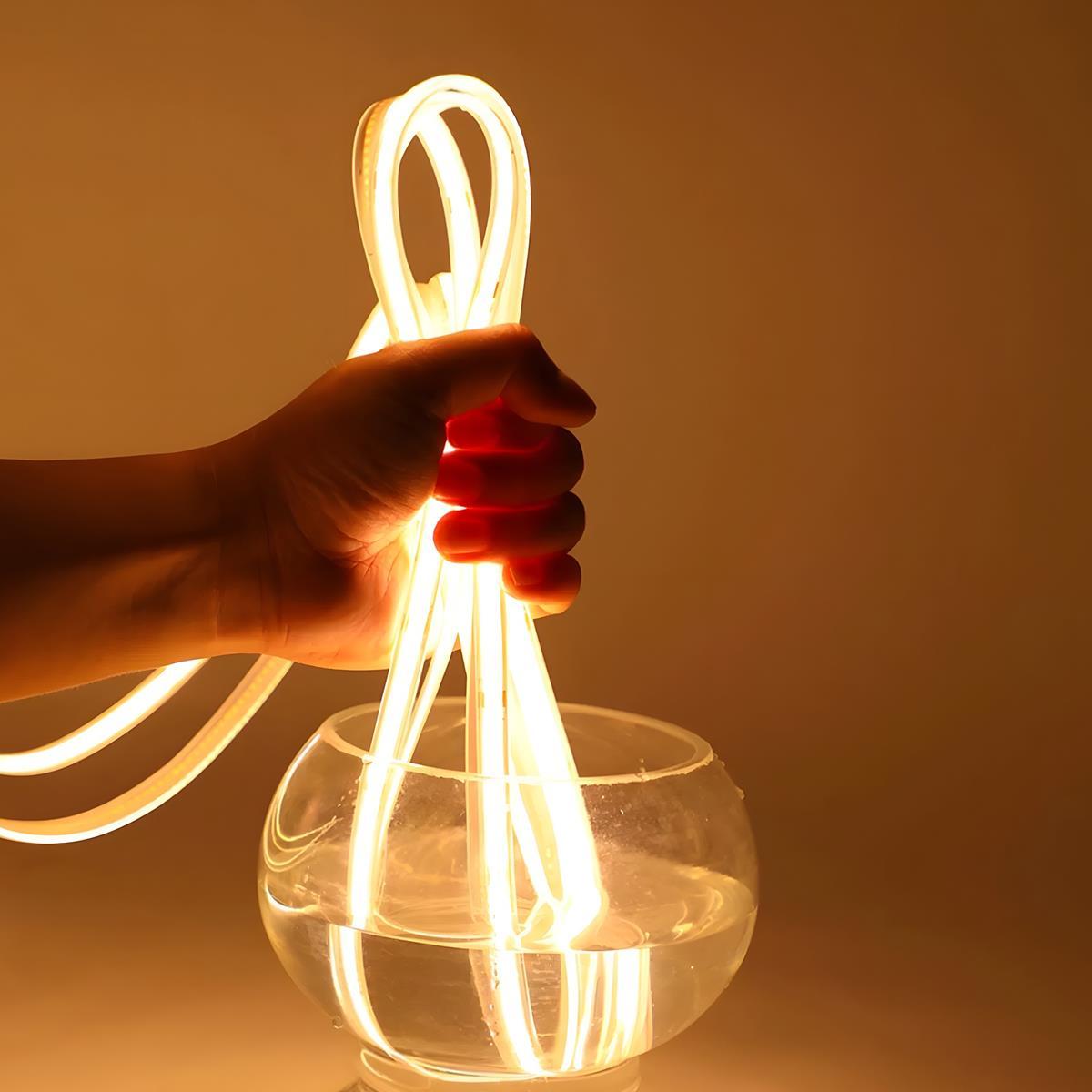 Lumière LED linéaire flexible encastrée étanche à énergie solaire DIY