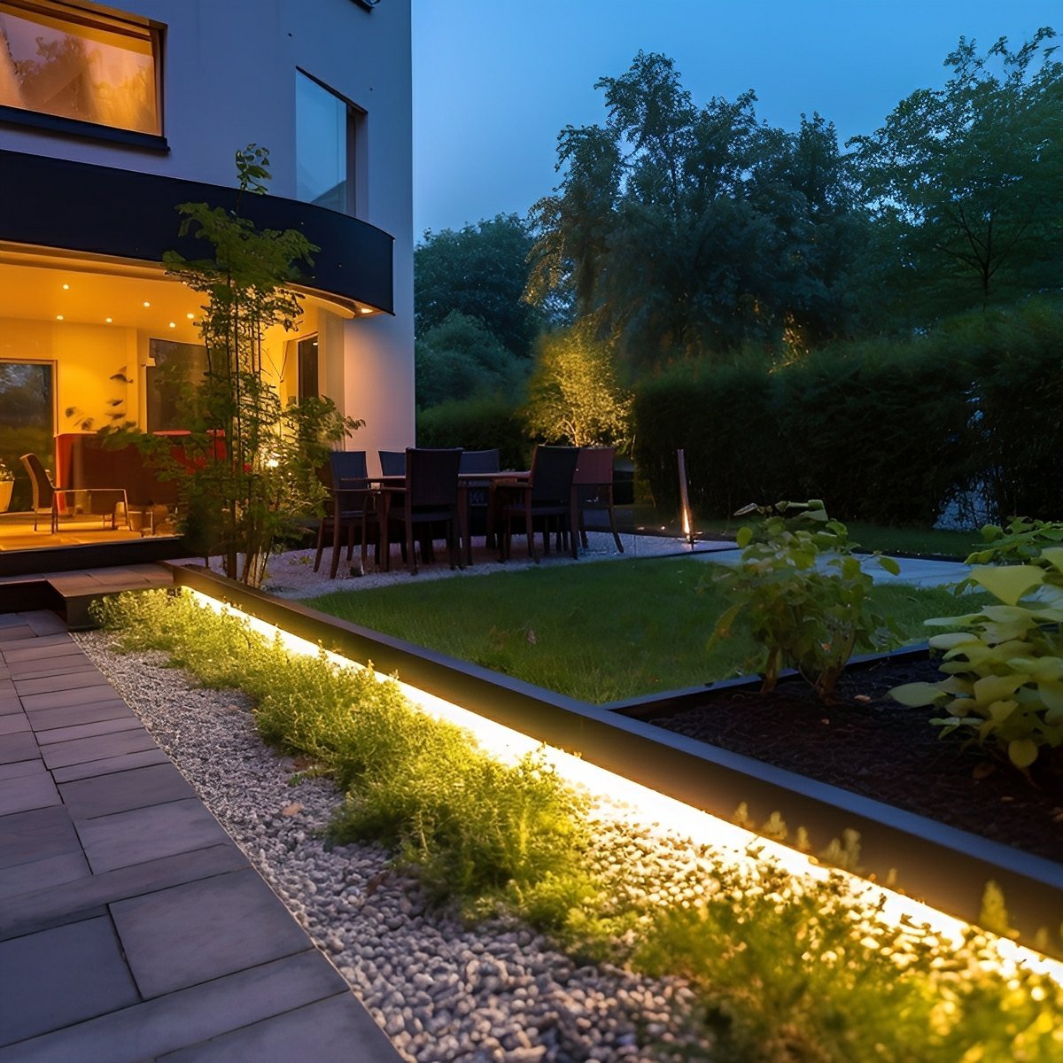 Lumière LED linéaire flexible encastrée étanche à énergie solaire DIY