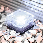 Lumières de Jardin et Cheminées à LED Solaires Étanches en Forme de Brique de Glace Créative