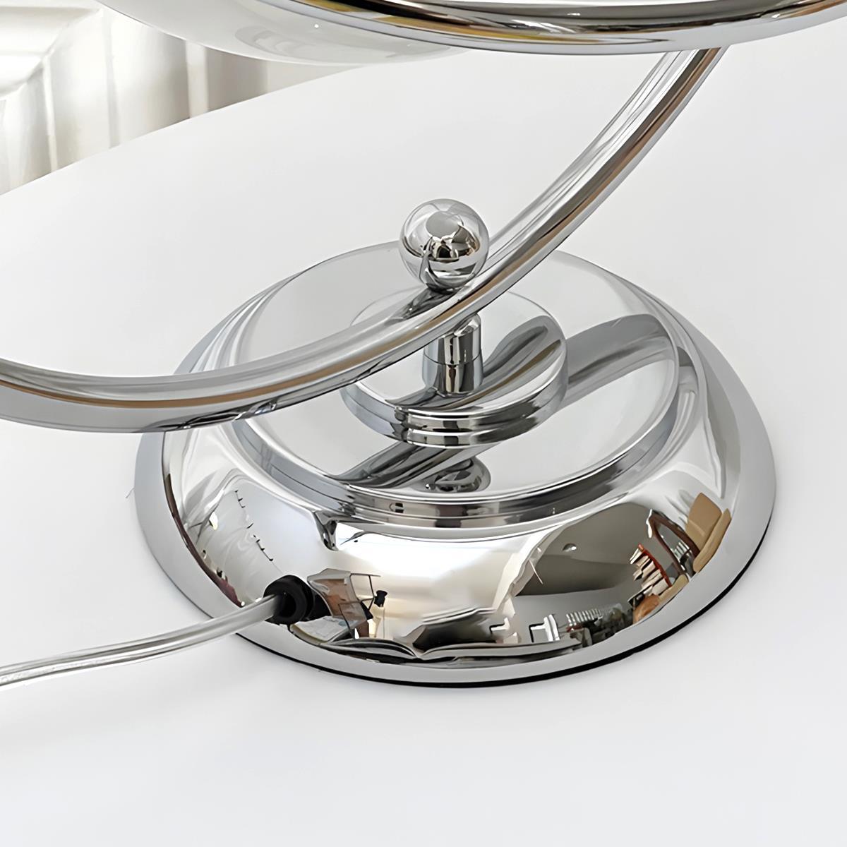 Lampe de Table Vintage en Verre avec Globe Rotatif