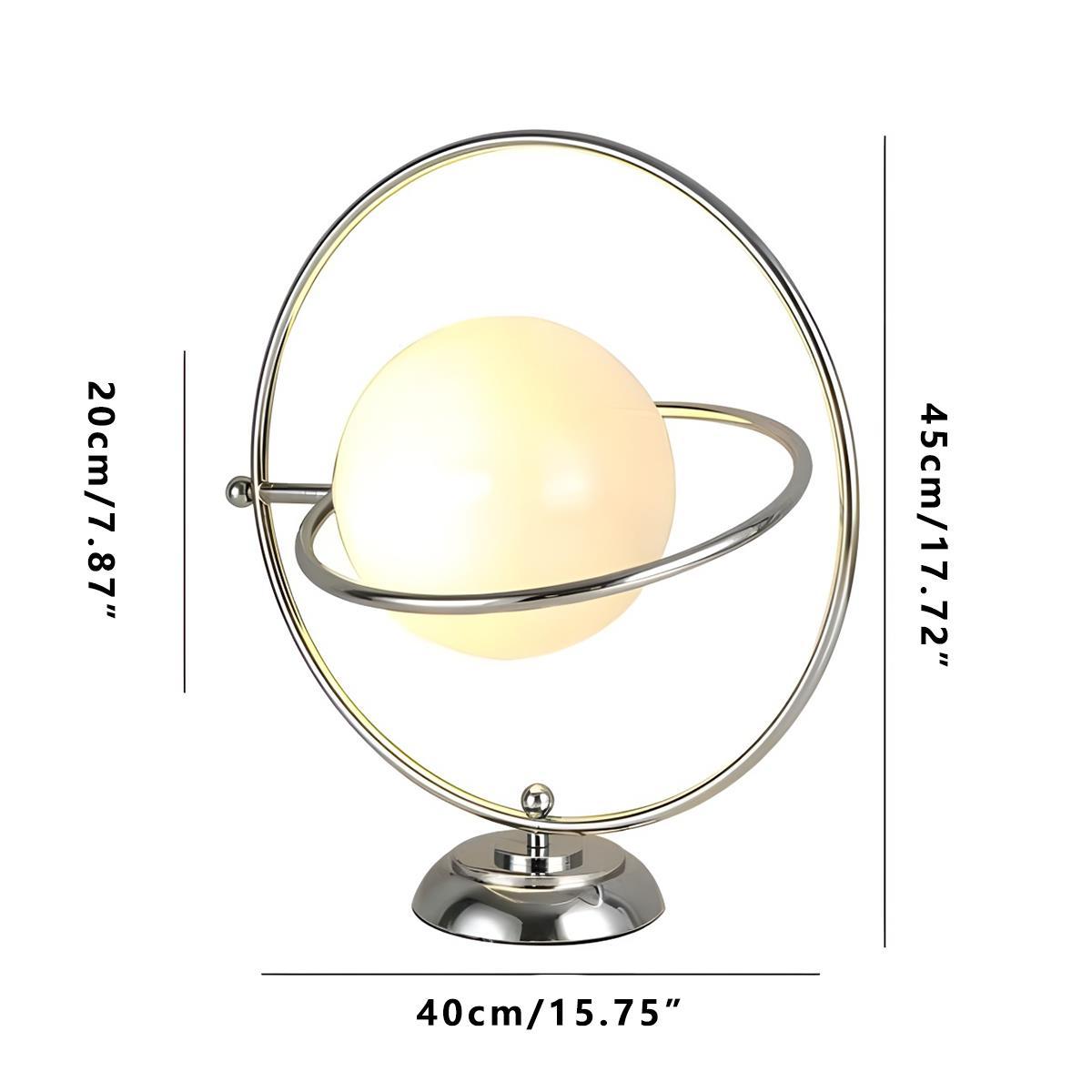 Lampe de Table Vintage en Verre avec Globe Rotatif