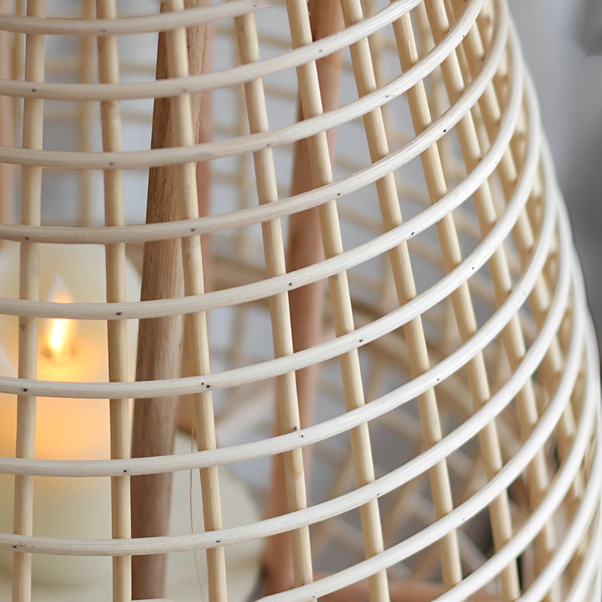 Lanternes de sol en rattan LED faites à la main vintage