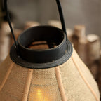 Lampe sur pied en bois vintage avec bougie LED