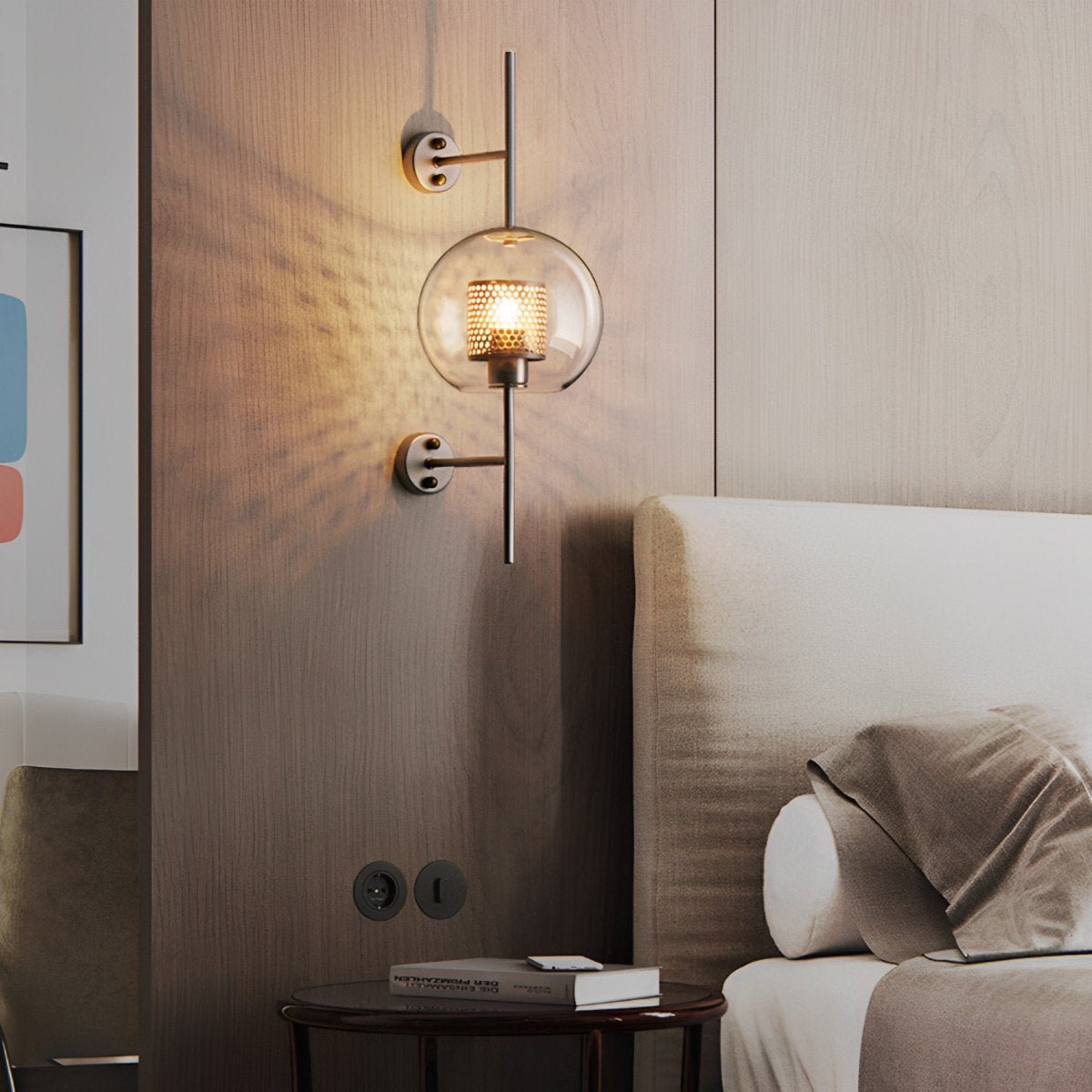 Appliques Murales LED en Verre Globe Industriel Vintage de Luxe