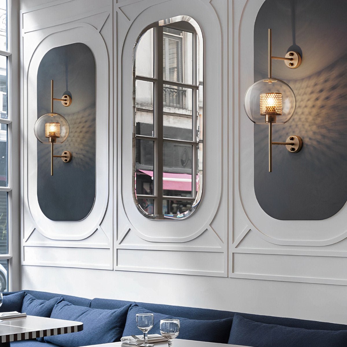 Appliques Murales LED en Verre Globe Industriel Vintage de Luxe