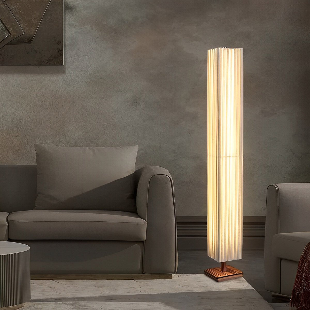 Lampe de sol LED vintage à colonne carrée à brancher