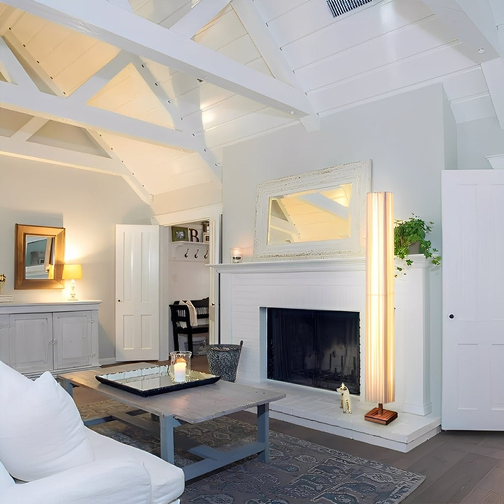 Lampe de sol LED vintage à colonne carrée à brancher