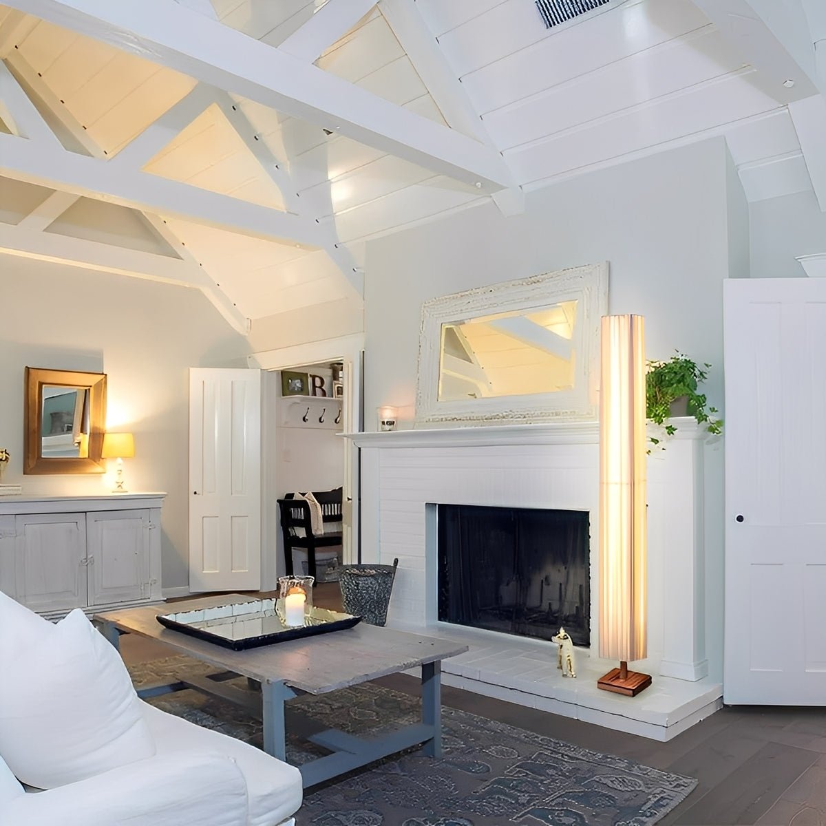 Lampe de sol LED vintage à colonne carrée à brancher