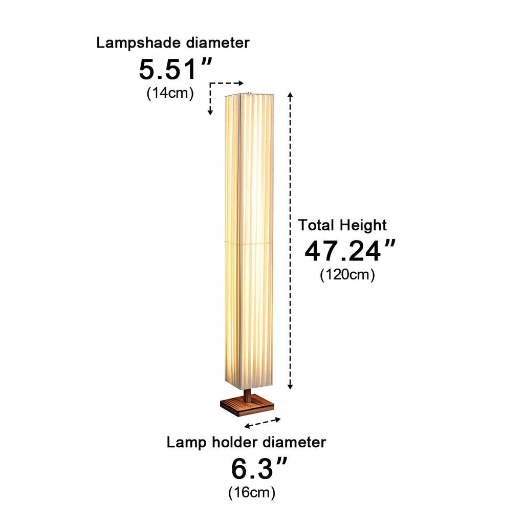 Lampe de sol LED vintage à colonne carrée à brancher