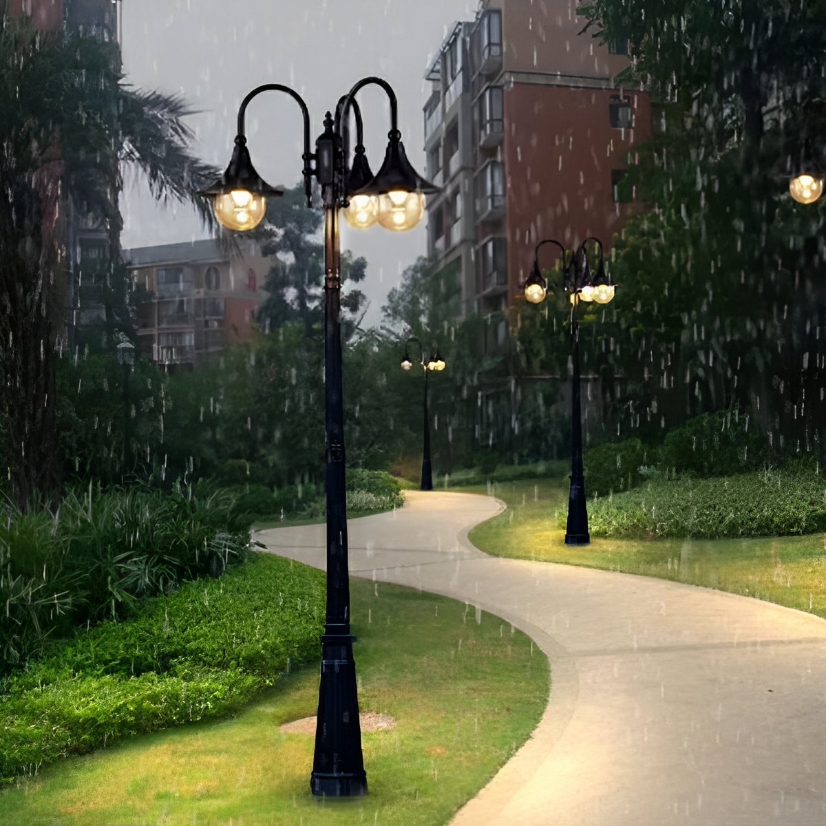 Luminaires de Poteau LED Vintage Étanches à Éclat