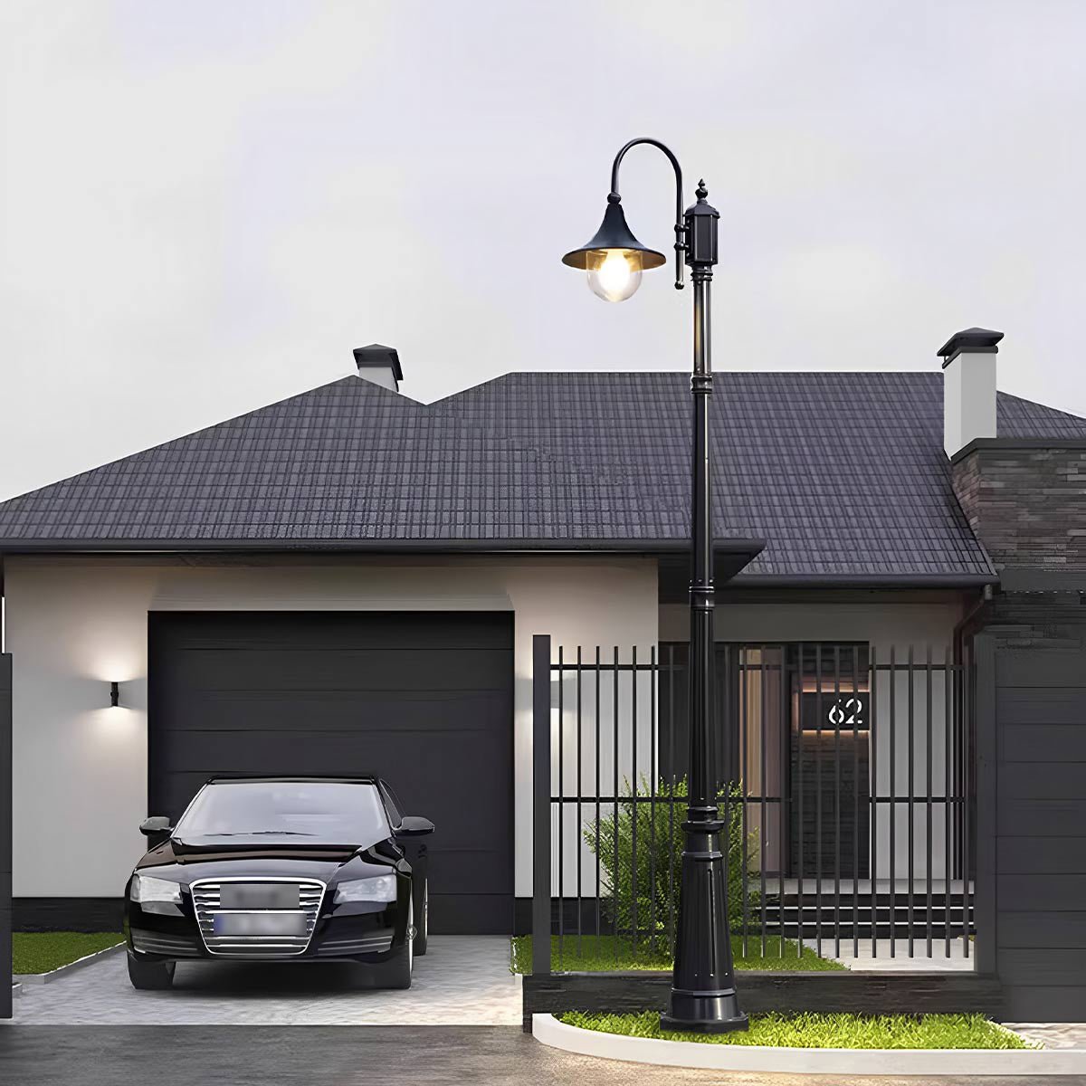 Luminaires de Poteau LED Vintage Étanches à Éclat