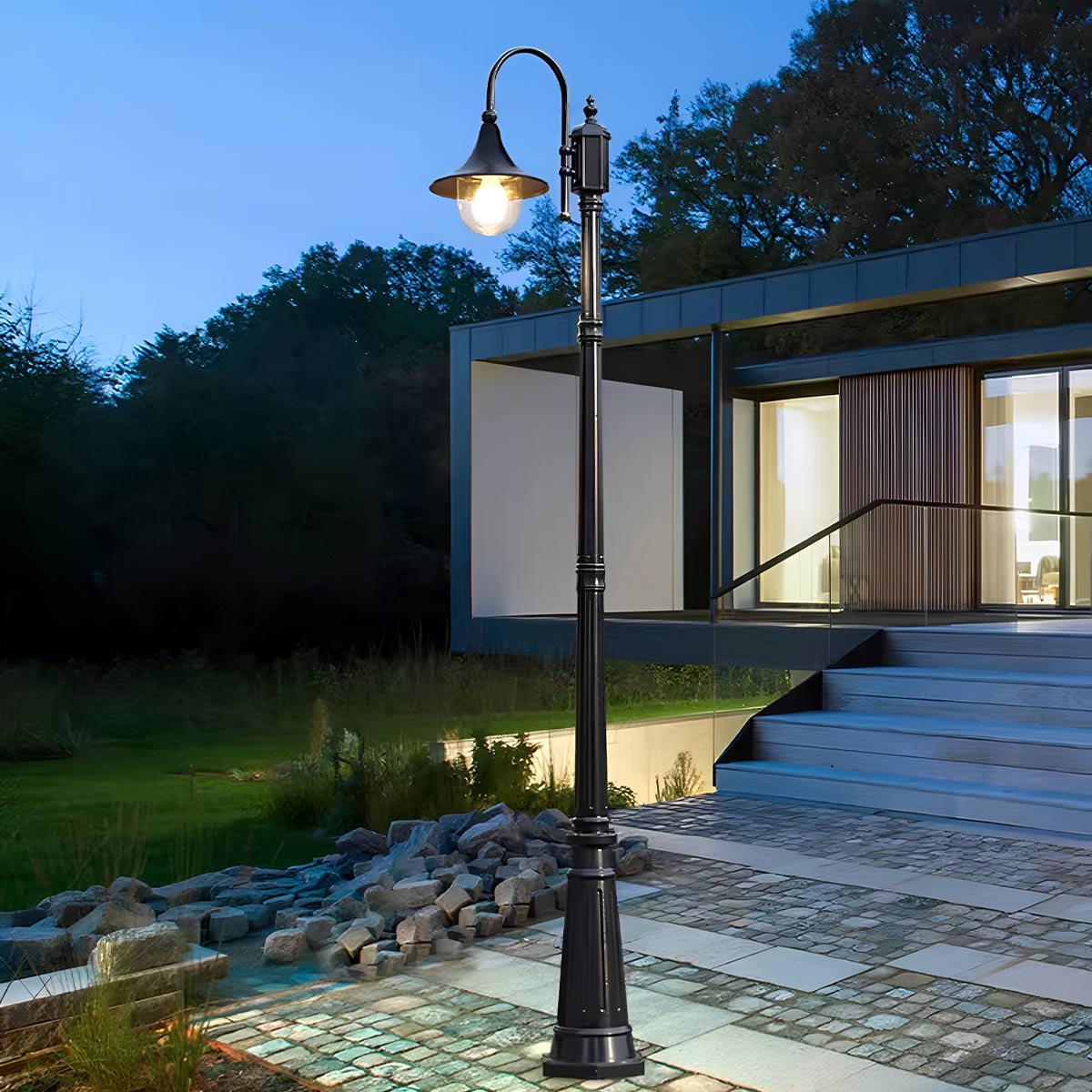 Luminaires de Poteau LED Vintage Étanches à Éclat