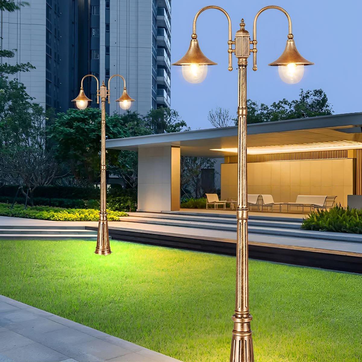 Luminaires de Poteau LED Vintage Étanches à Éclat