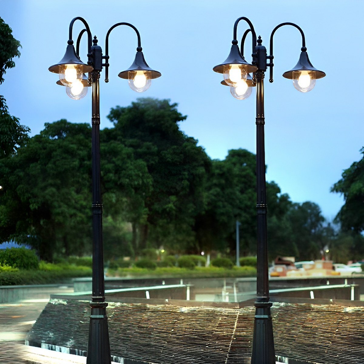 Luminaires de Poteau LED Vintage Étanches à Éclat