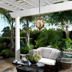 Lustre en Verre et Aluminium Étanche pour Extérieur avec Chaîne Suspendue Ajustable