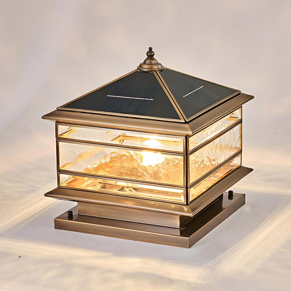 Luminaires de poteau de clôture vintage en verre étanche en cuivre pour extérieur