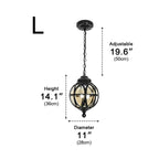 Lustre en Verre et Aluminium Étanche pour Extérieur avec Chaîne Suspendue Ajustable