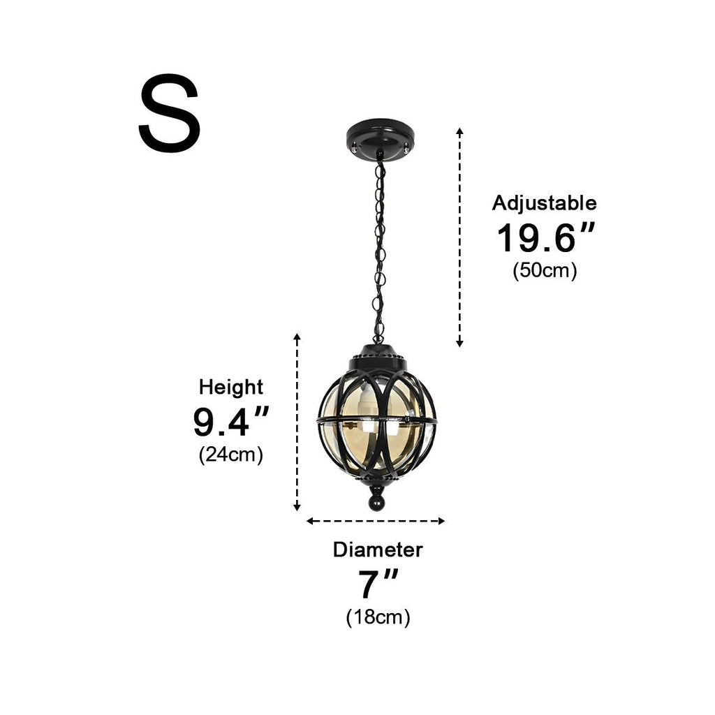 Lustre en Verre et Aluminium Étanche pour Extérieur avec Chaîne Suspendue Ajustable