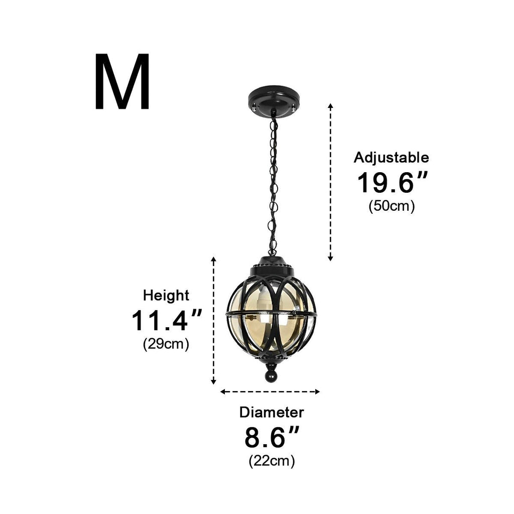 Lustre en Verre et Aluminium Étanche pour Extérieur avec Chaîne Suspendue Ajustable