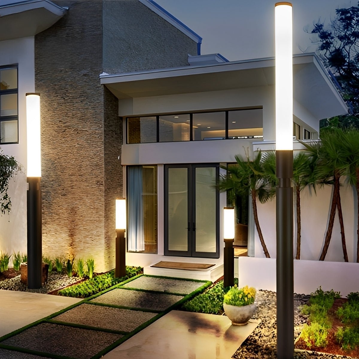 Luminaires de colonne moderne étanches en cylindre long