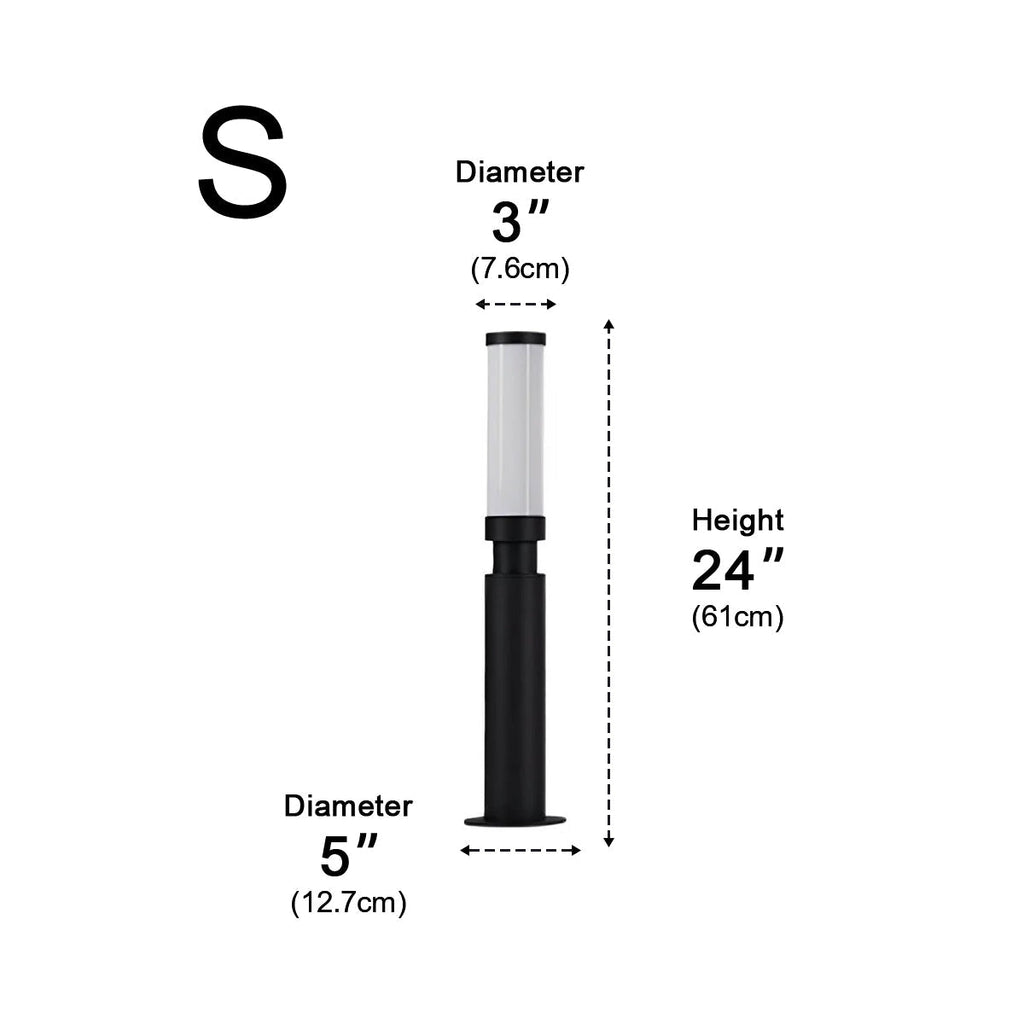 Luminaires de colonne moderne étanches en cylindre long
