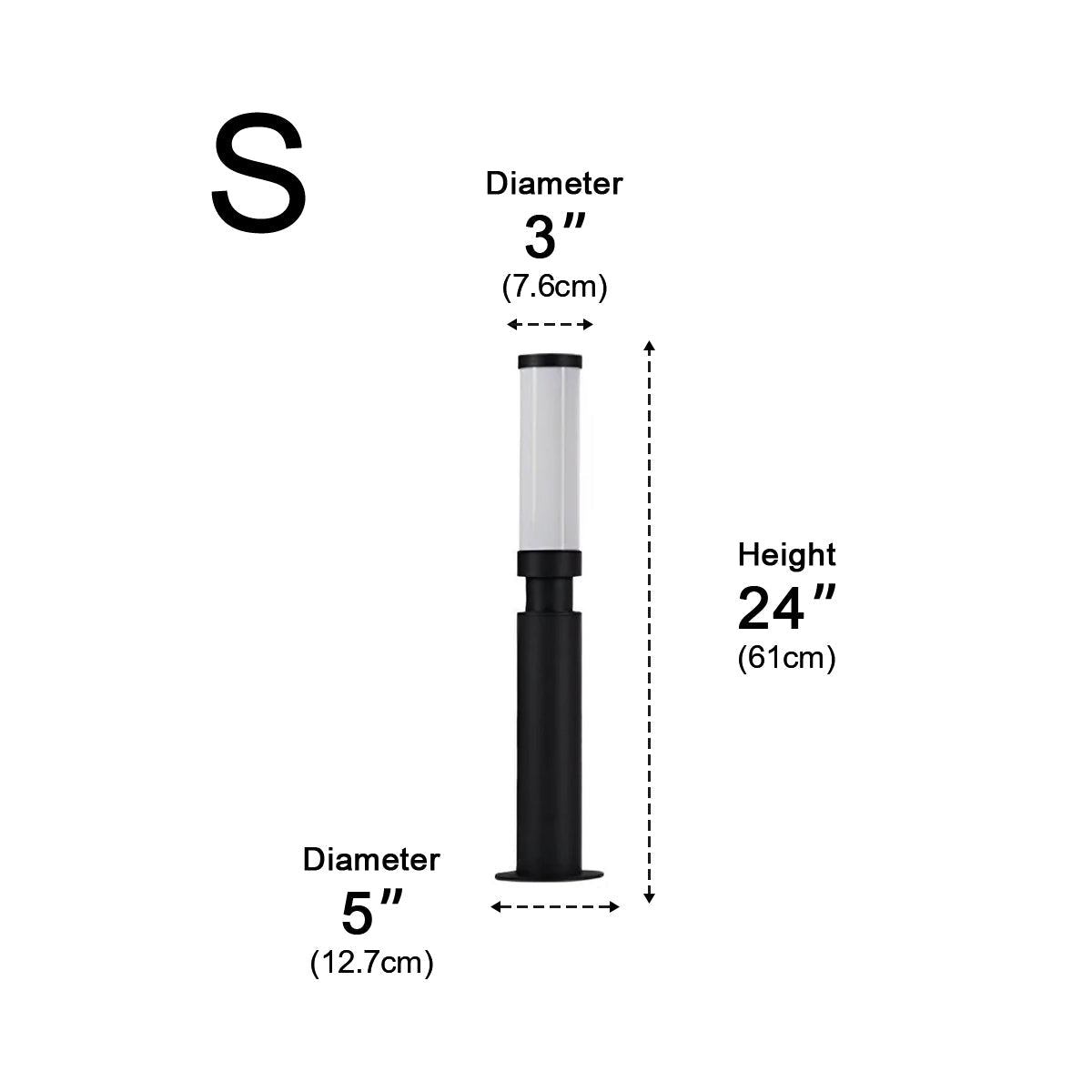 Luminaires de colonne moderne étanches en cylindre long