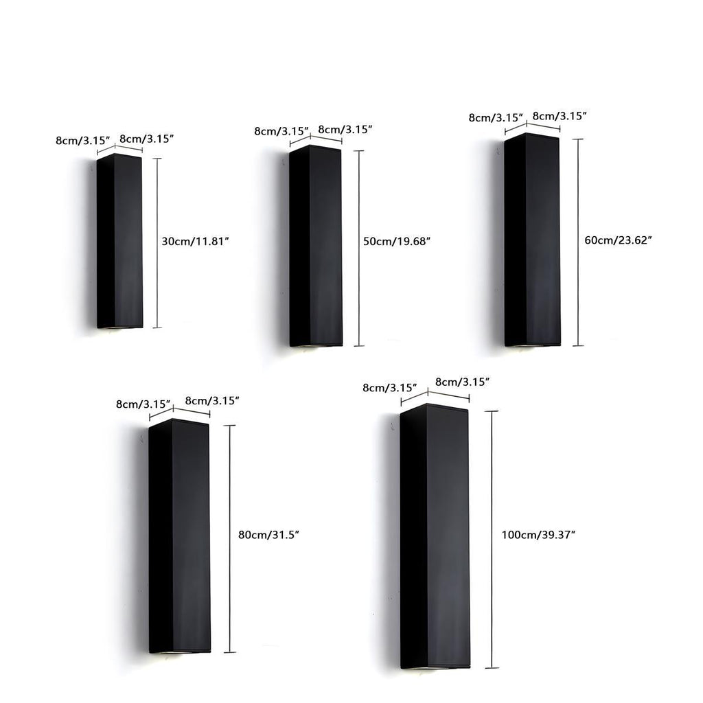 Luminaires muraux extérieurs rectangulaires étanches haut et bas