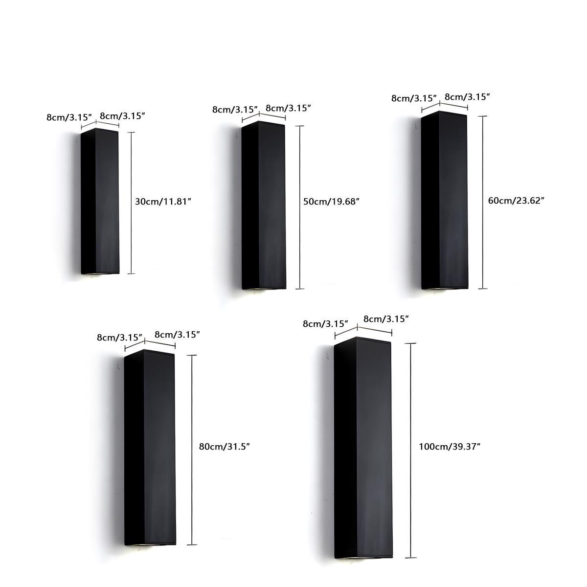 Luminaires muraux extérieurs rectangulaires étanches haut et bas