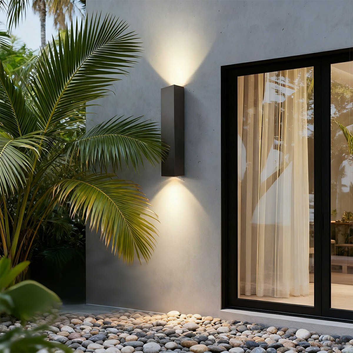 Luminaires muraux extérieurs rectangulaires étanches haut et bas