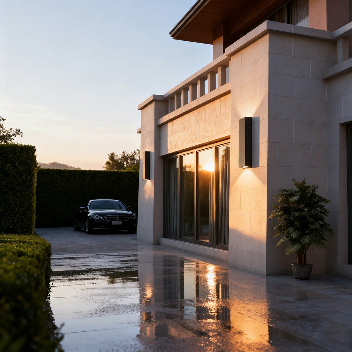 Luminaires muraux extérieurs rectangulaires étanches haut et bas