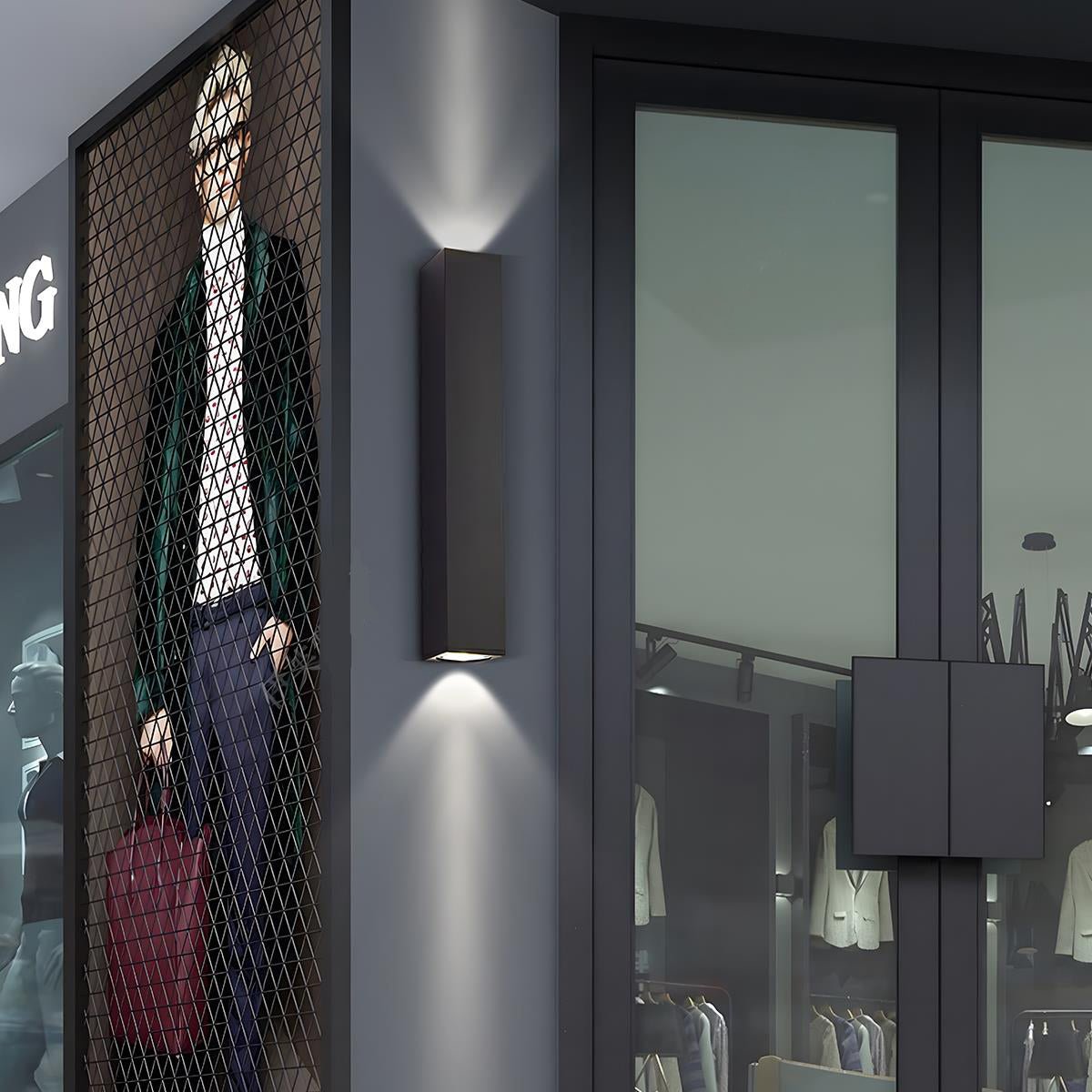 Luminaires muraux extérieurs rectangulaires étanches haut et bas