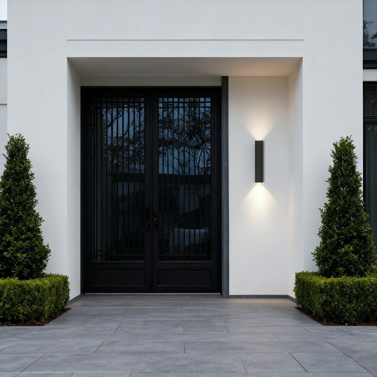 Luminaires muraux extérieurs rectangulaires étanches haut et bas