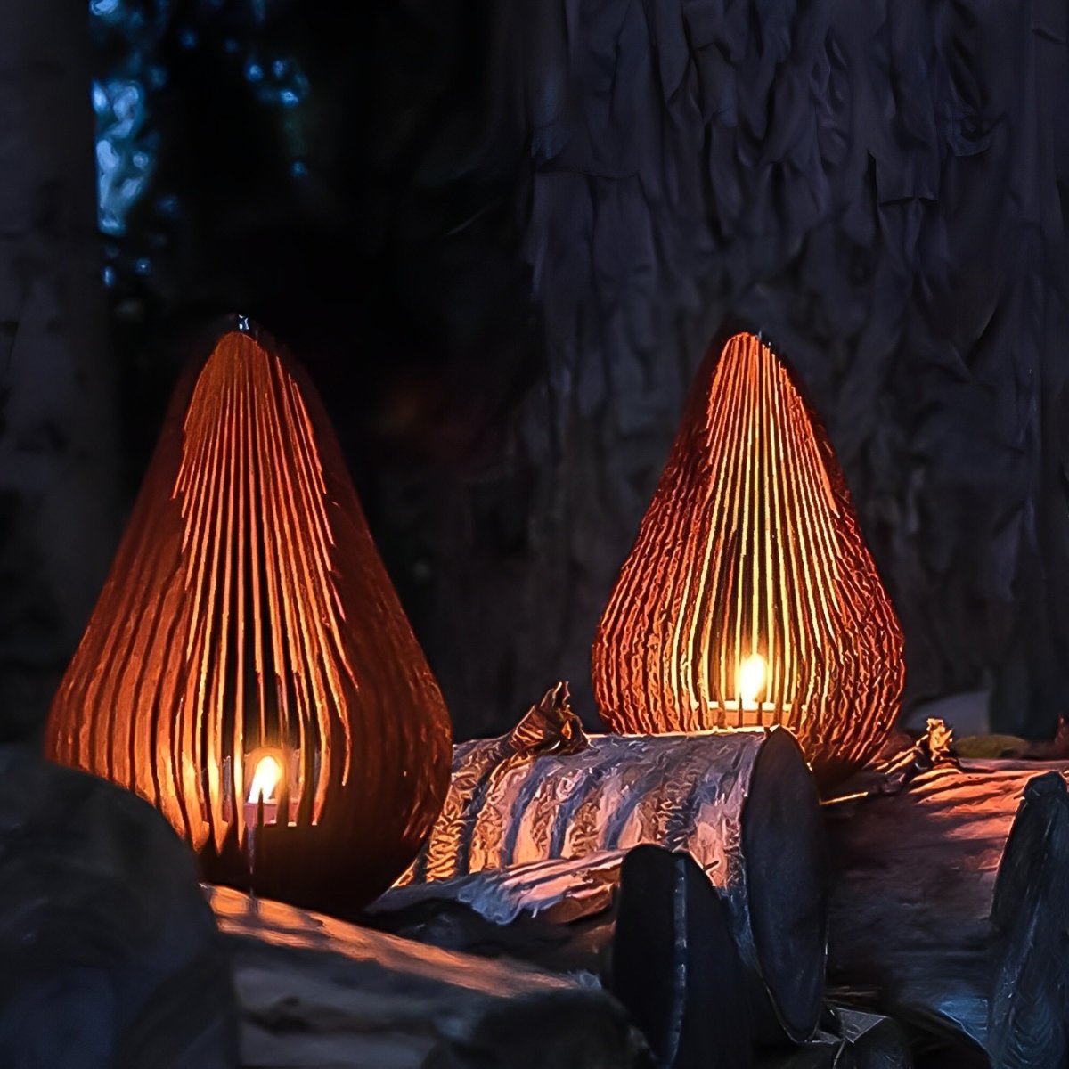 Bougeoirs en Acier Étanches en Forme de Tulipe pour Bougies Tealight d'Extérieur