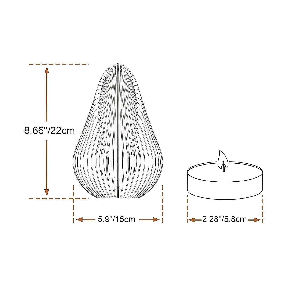 Bougeoirs en Acier Étanches en Forme de Tulipe pour Bougies Tealight d'Extérieur