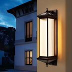 Luminaires muraux solaires en verre rétro rayé étanches