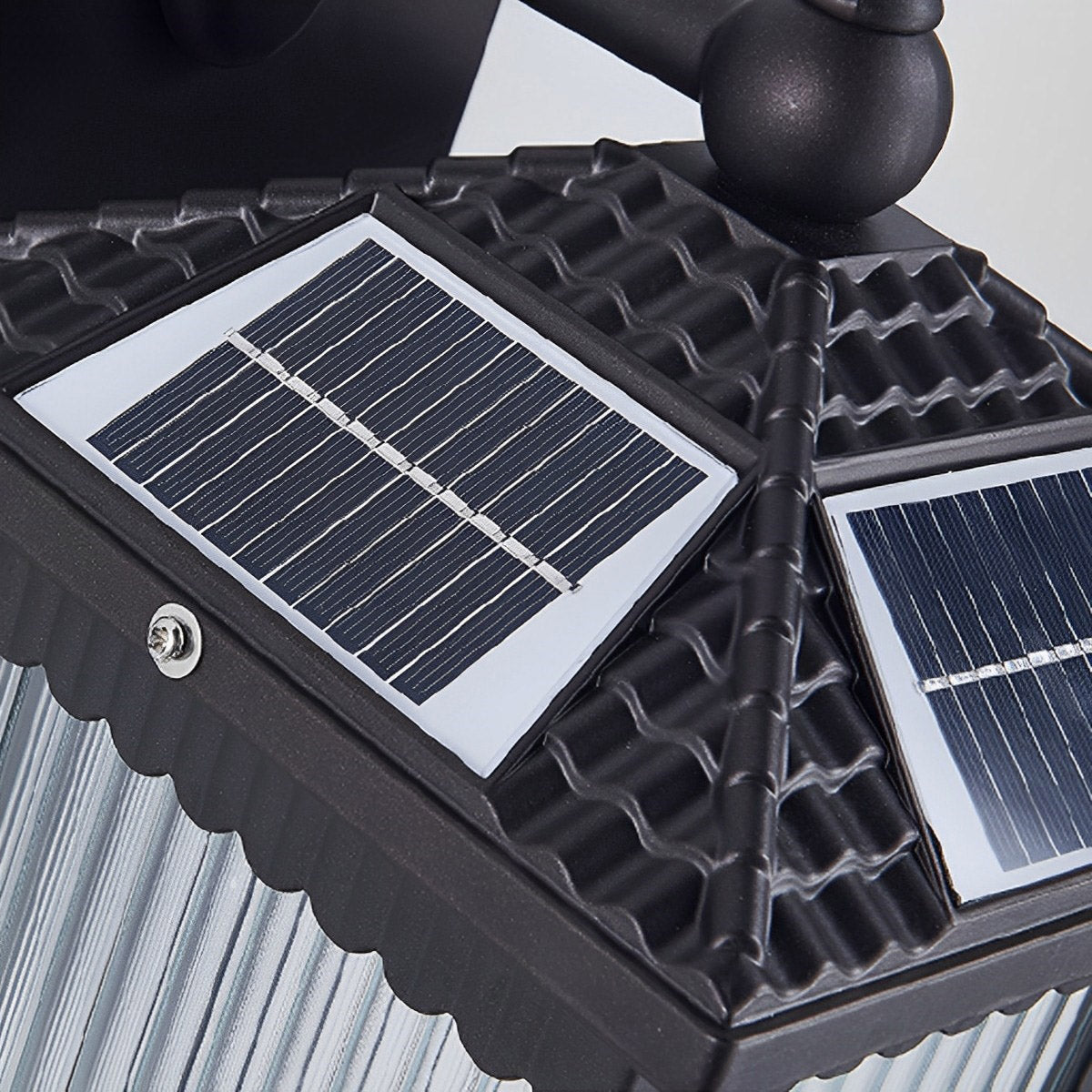 Luminaires muraux solaires en verre rétro rayé étanches