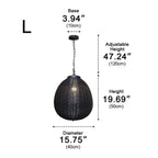 Lampes suspendues étanches en rotin rond pour l'extérieur