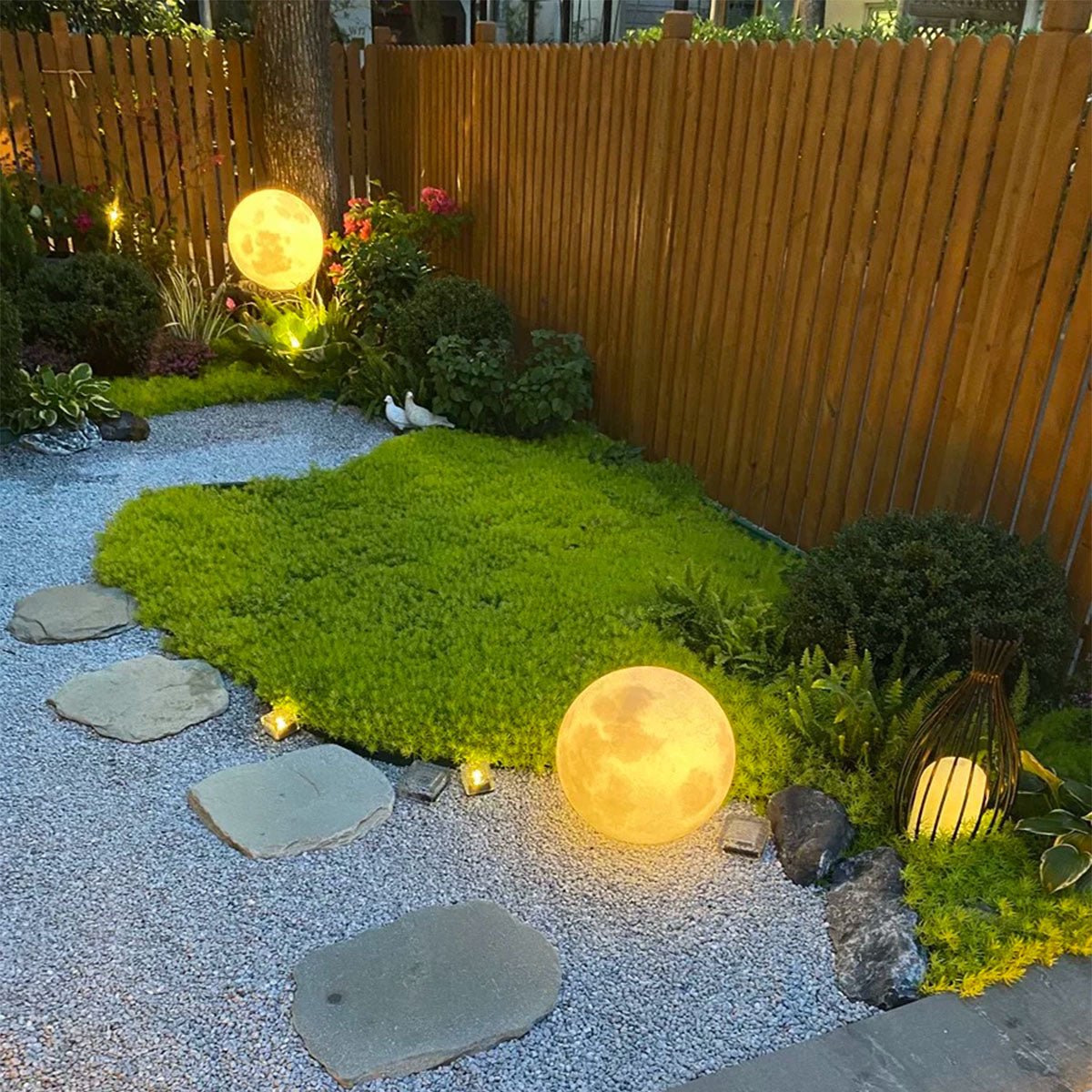 Lampes de Jardin Solaire Étanches en Forme de Lune