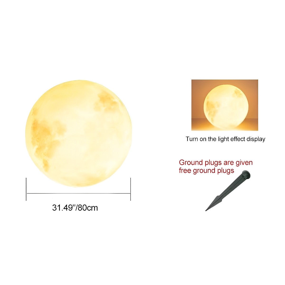 Lampes de Jardin Solaire Étanches en Forme de Lune