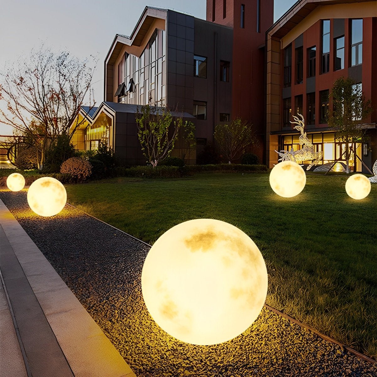 Lampes de Jardin Solaire Étanches en Forme de Lune