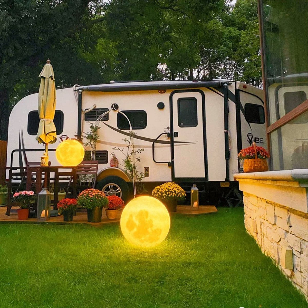 Lampes de Jardin Solaire Étanches en Forme de Lune