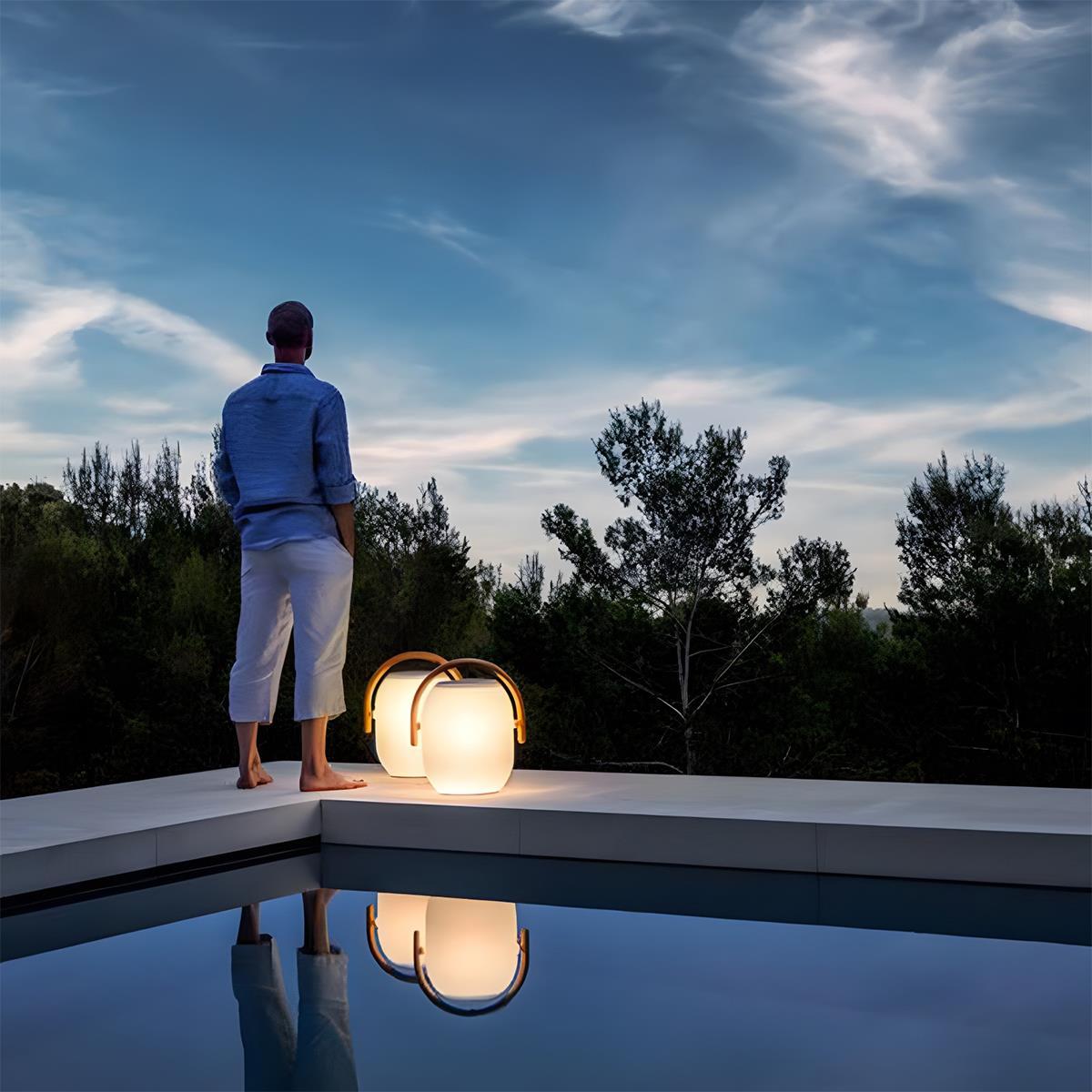 Lampe Lanternes de Table Extérieure Ovale Solaire Étanche