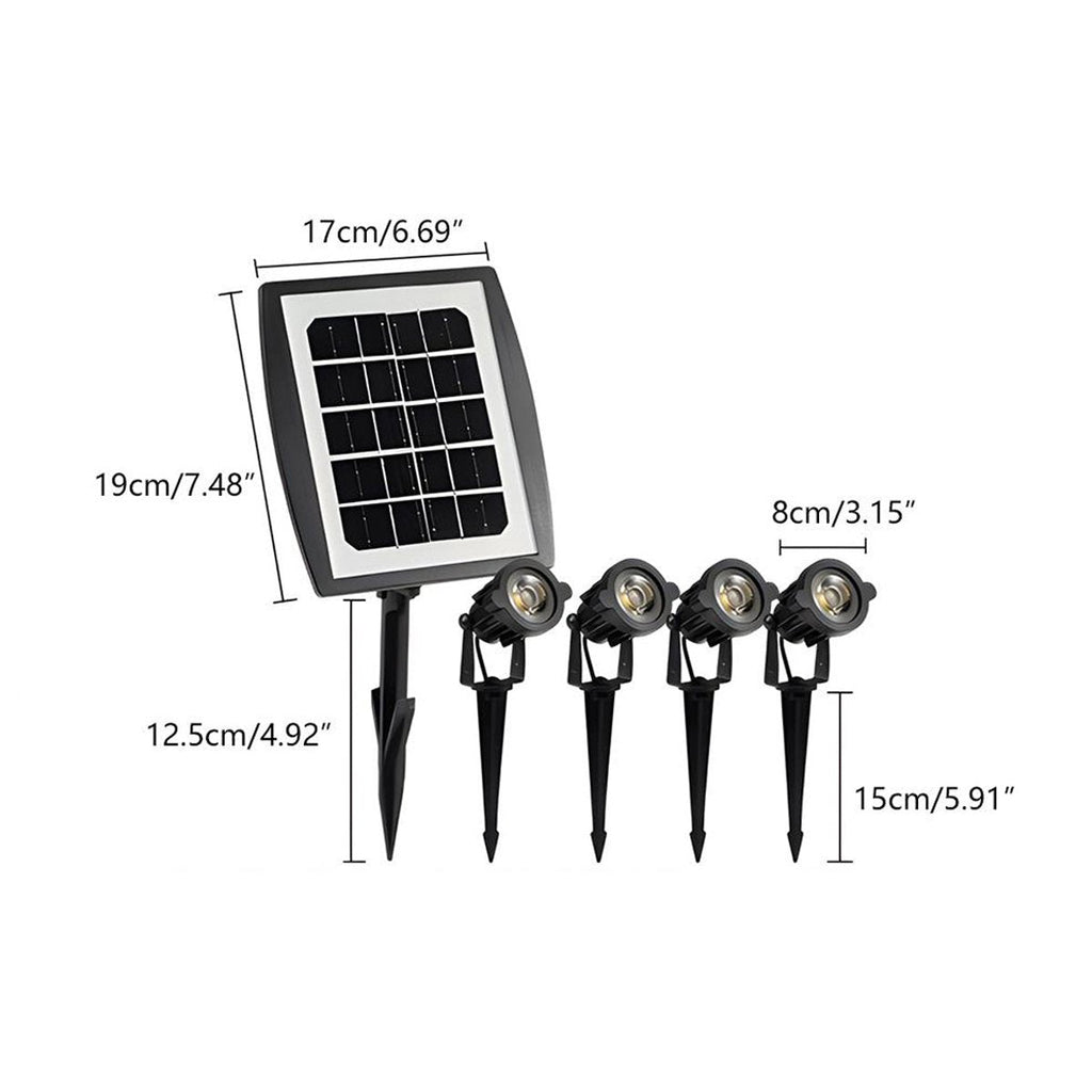 Lumière LED Solaire Spot Étanche Éclairage Paysager