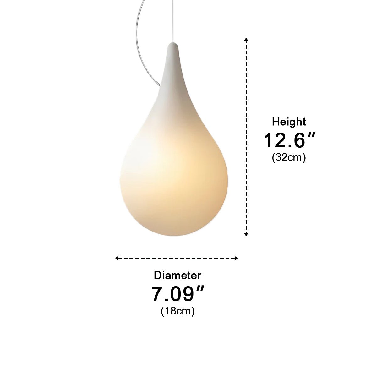Lumière suspendue extérieure en goutte d'eau étanche