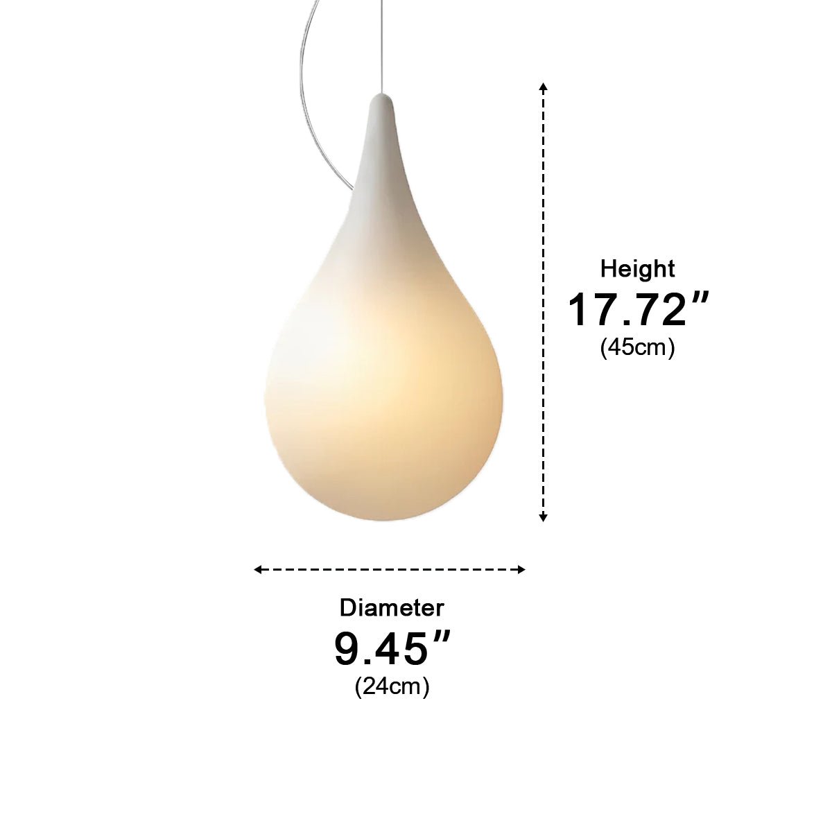 Lumière suspendue extérieure en goutte d'eau étanche